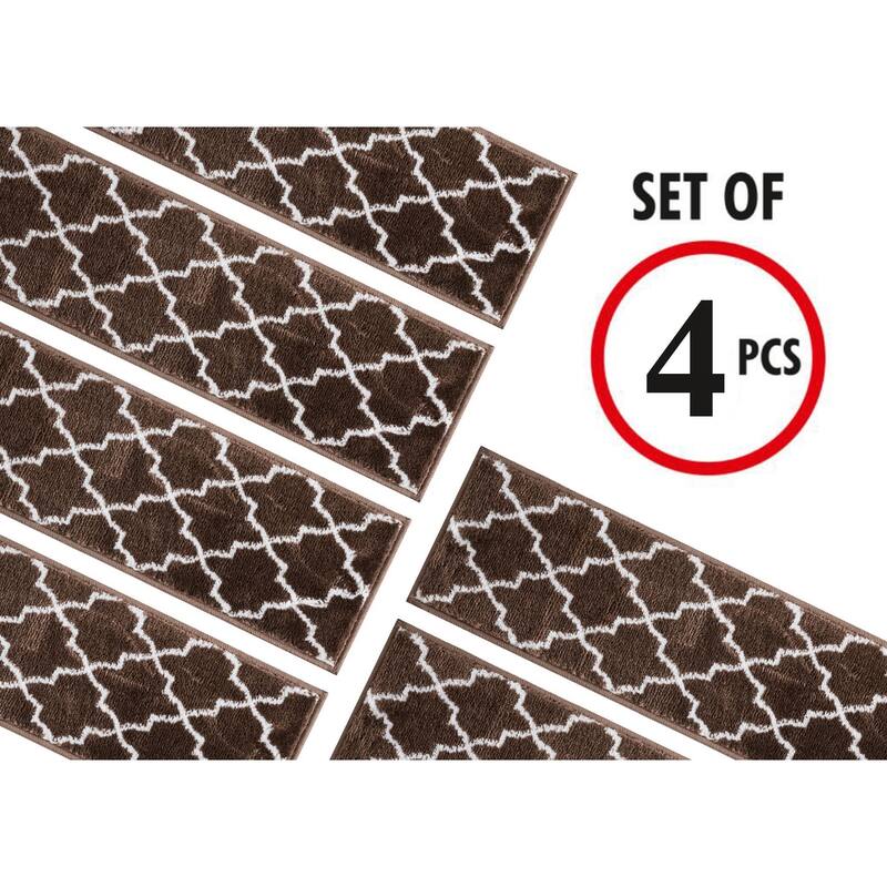 SUSSEXHOME Geometric Stair Treads with Easy to Install Double Adhesive Tape 9" x 28"