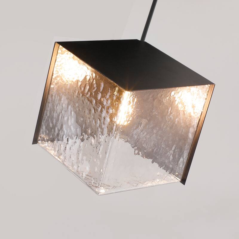 Ice Cube Pendant Lights Cluster Stairway Multi 5-Light Pyrite Chandelier - N/A