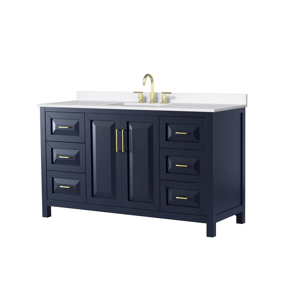 Daria 60-inch Single Vanity, 3 Hole Quartz Top