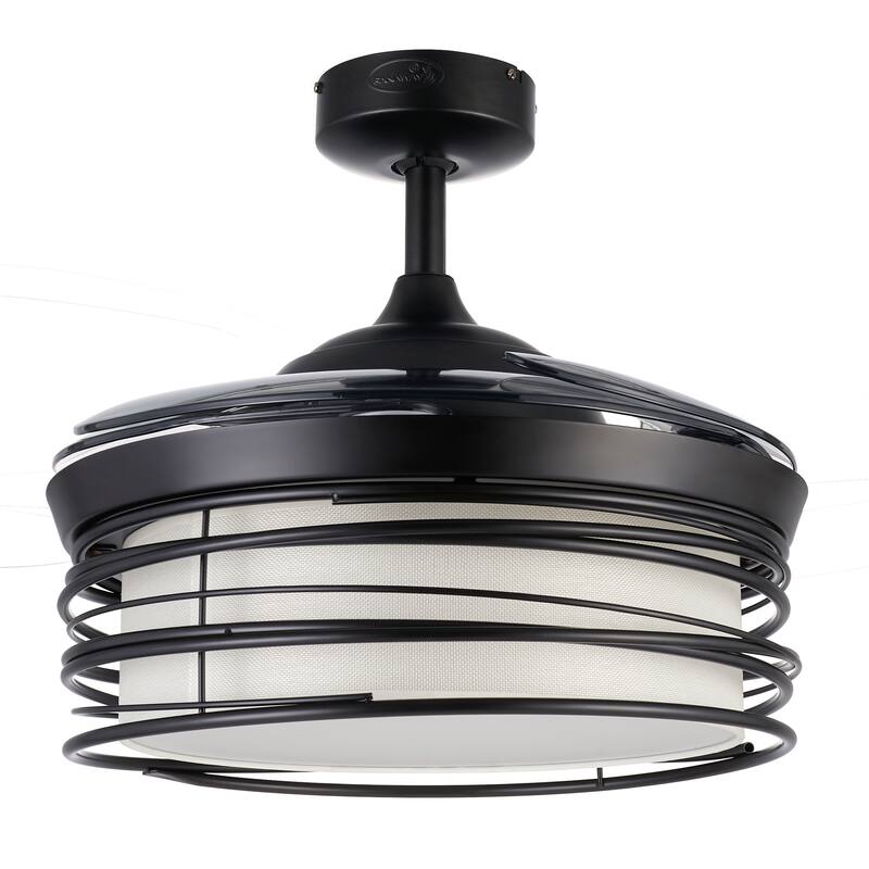 Fanaway Luna Black 48-inch Retractable Ceiling Fan with Smoke Blades