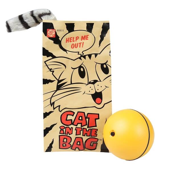 Shop Leading Edge Tabby Cat In The Bag Toy Funny Motorized Ball