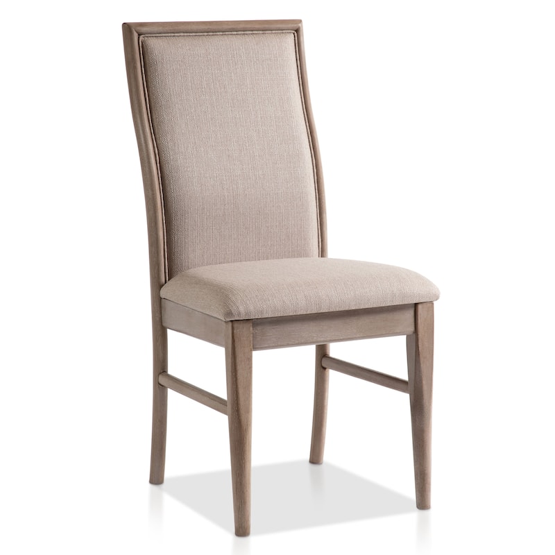 Furniture of America Barbesh Modern Natural Ash Wood Upholstered Side Chair (Set of 2)