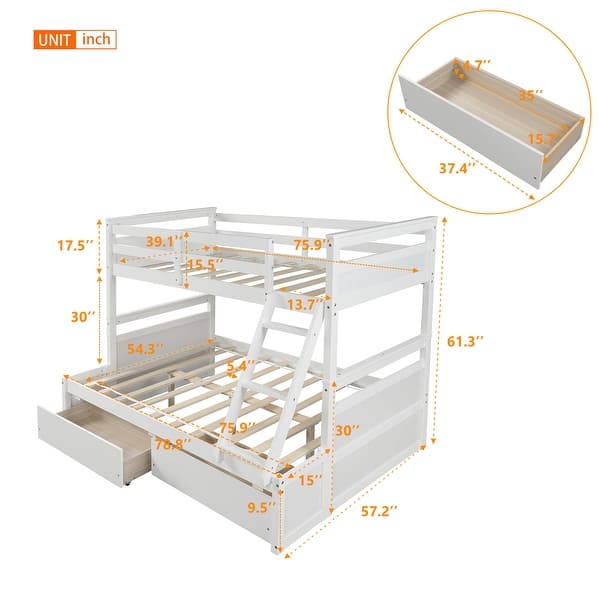 Bunk Bed with Storage,Twin over Full Bed Bath & Beyond 35347009