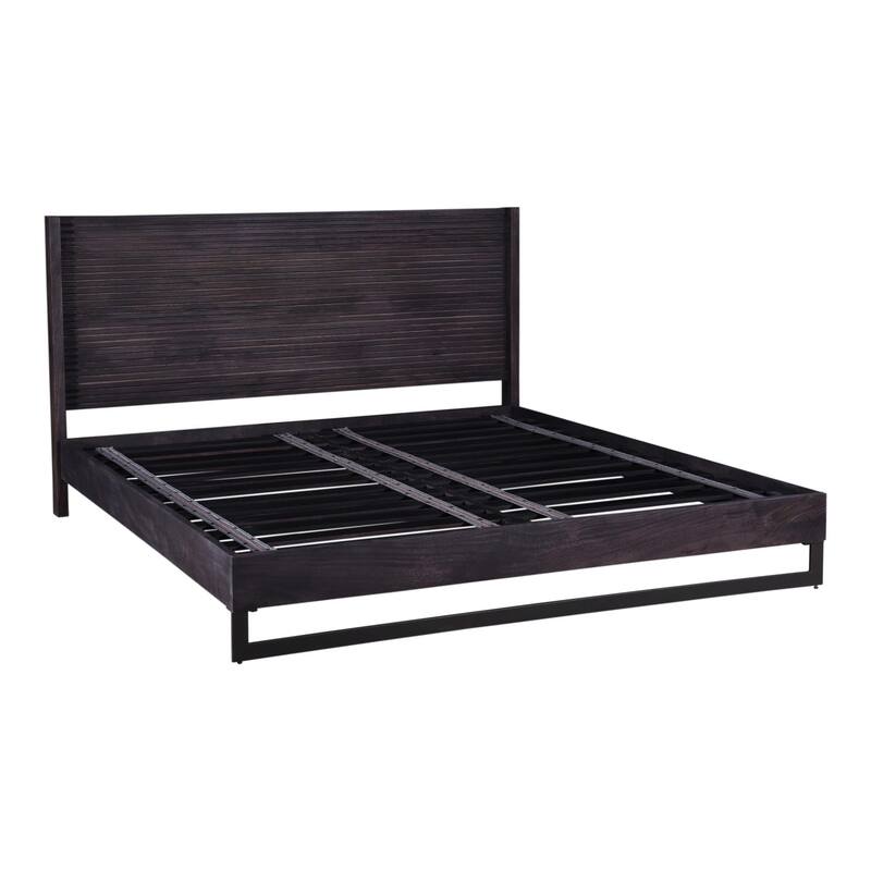 King Bed Modern Upholstered Platform Bed with Storage - Wooden King Size Bed Frame