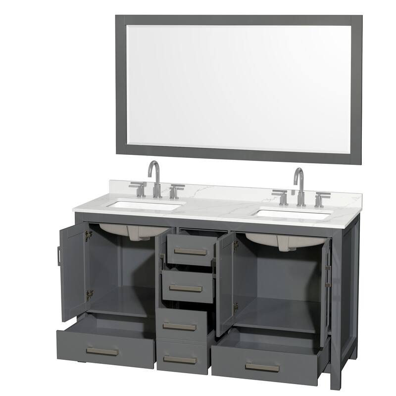 Wyndham Collection WCS141460D-QTZ-US3M58 Sheffield 60" Free Standing