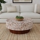 preview thumbnail 1 of 9, Mila Coconut Shell Round Pedestal Coffee Table by East at Main White