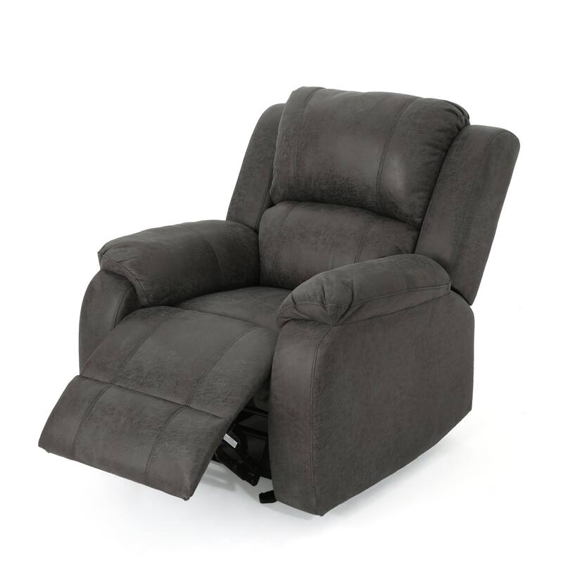Upholstered Linen Manual Recliner Sofa Chair with Adjustable Backrest and Footrest, Modern Home Lounge Chair for Living Room
