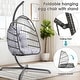 preview thumbnail 33 of 53, Oversized 1-Person Foldable Hanging Egg Chair - Wicker Swing Chair with Stand, Portable for Indoor Outdoor Patio