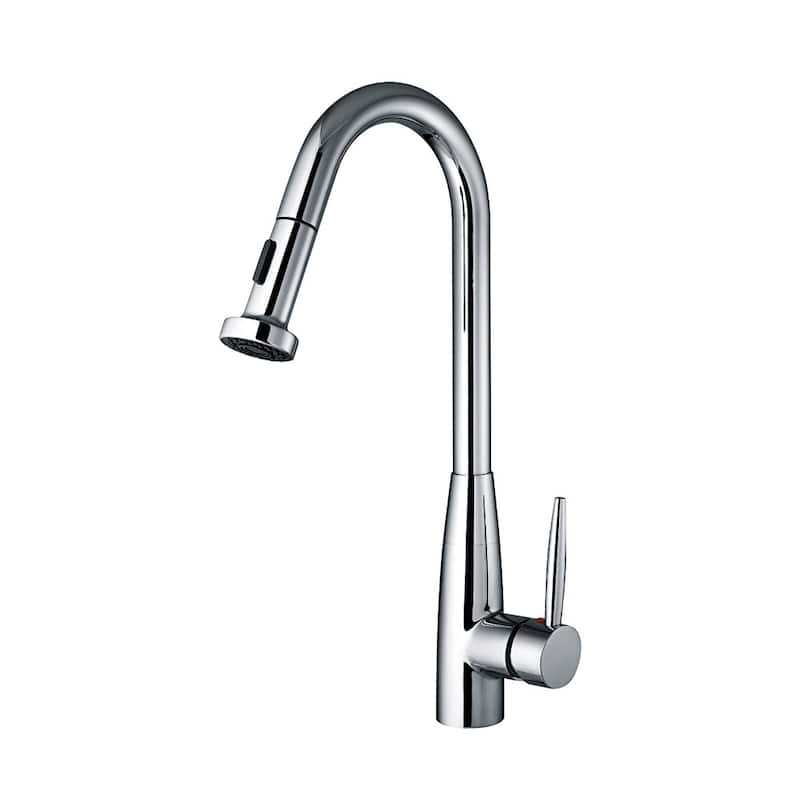 Whitehaus Jem 1.5 GPM Single Hole Pull Down Kitchen Faucet Includes - Polished Chrome