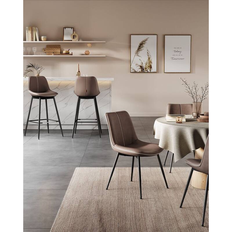 Contemporary Set of 2 Bar Stools - Stylish Seating Solution for Home
