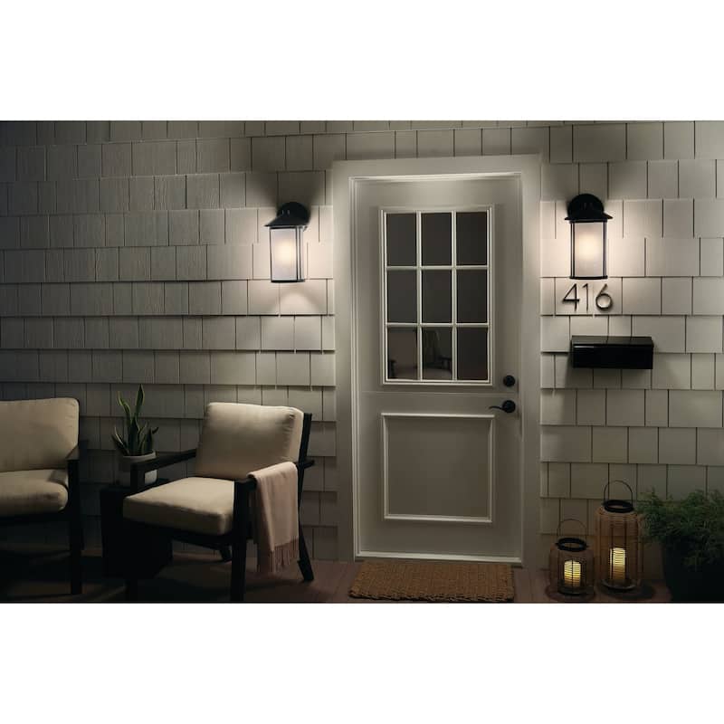 Kichler 59100 Lombard 17" Tall Outdoor Wall Sconce with Satin Etched