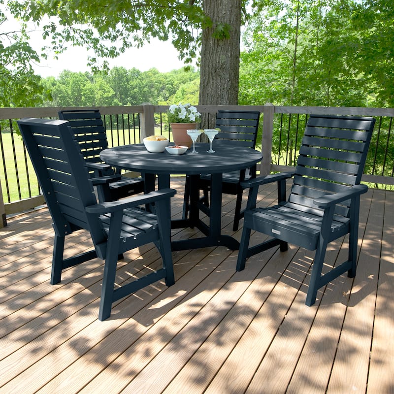 Weatherly 5-piece Outdoor Dining Set - 48" Round Table, Dining-height