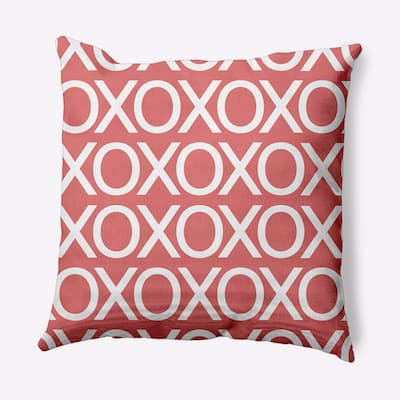 Hugs and Kisses Valentines Decorative Throw Pillow