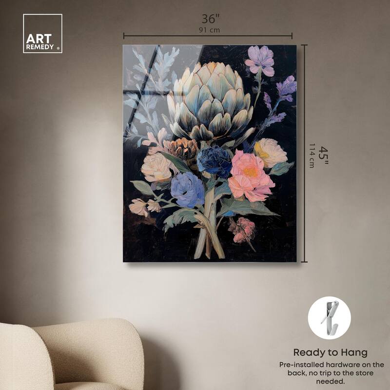 Moody Artichoke I Acrylic by Art Remedy, Ready to Hang