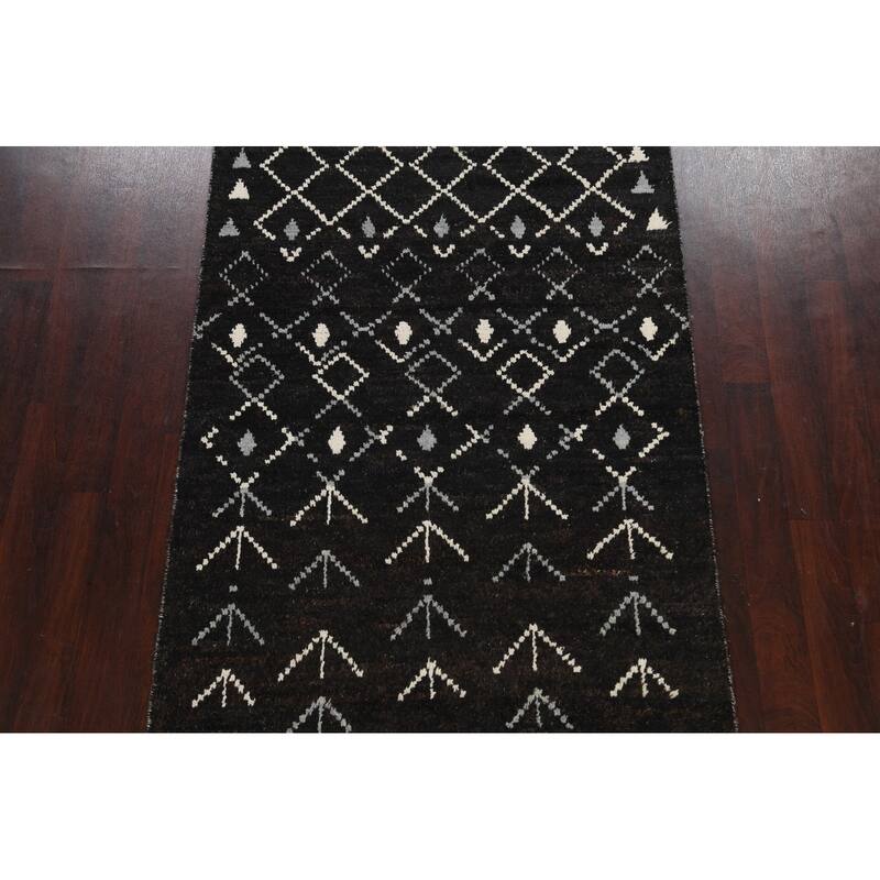 Vegetable Dye Modern Moroccan Berber Oriental Area Rug Wool Handmade - 4'6" x 6'11"