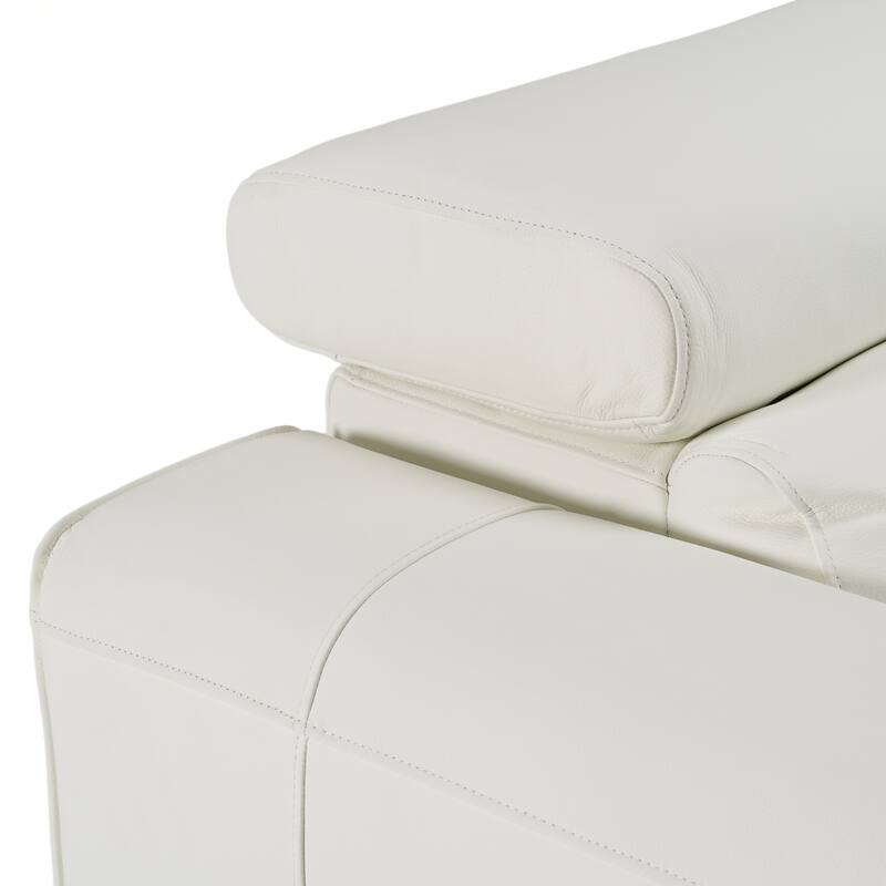 Divani Casa Chignik Modern White Leather Sofa w/ 2 Recliners