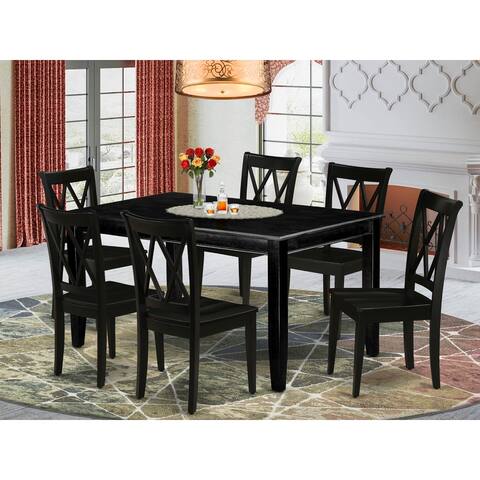 Dinette Seat- A Rectangular Black 60-inch Table and Dining Room Chairs with Double X-Back- Blake Finish(Pieces Option)