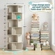 preview thumbnail 52 of 102, 4/5/6 Tiers Round Rotating Bookcase, Revolving Floor Standing Bookshelf Corner Organizer Display
