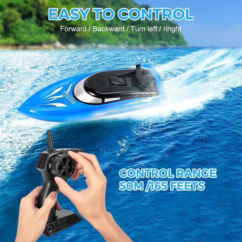 2Pack RC Boat,20+/10+MPH Remote Control Boats with LED Light for Kids