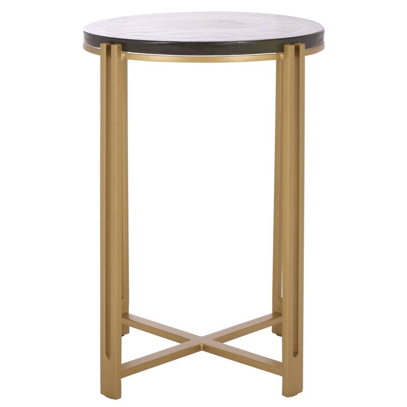 SAFAVIEH Couture Levitt Cast Glass Top Accent Table - 16"W x 16"D x 22"H