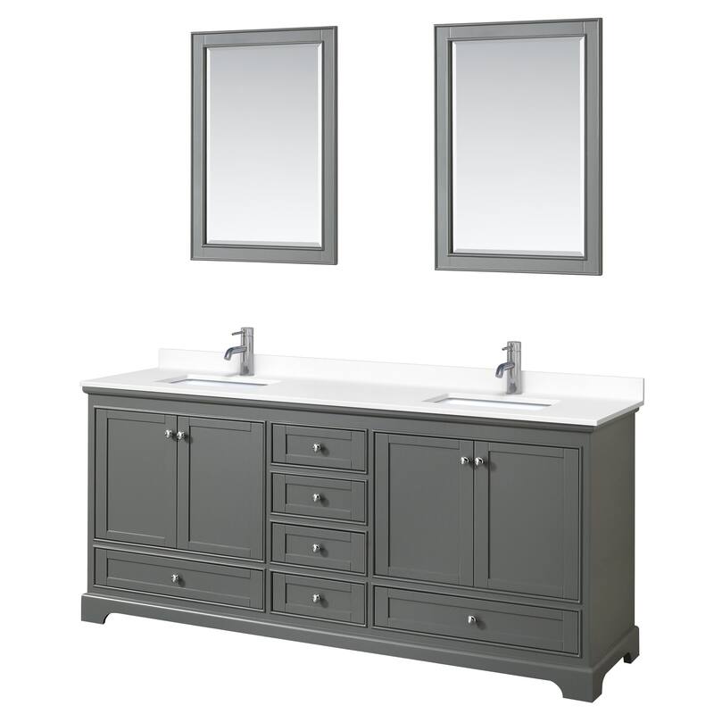 Wyndham Collection Deborah 80" Free Standing Double Basin Vanity Set