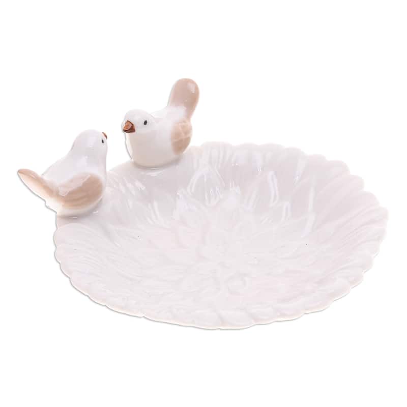 Novica Handmade Birds Peace Ceramic Catchall