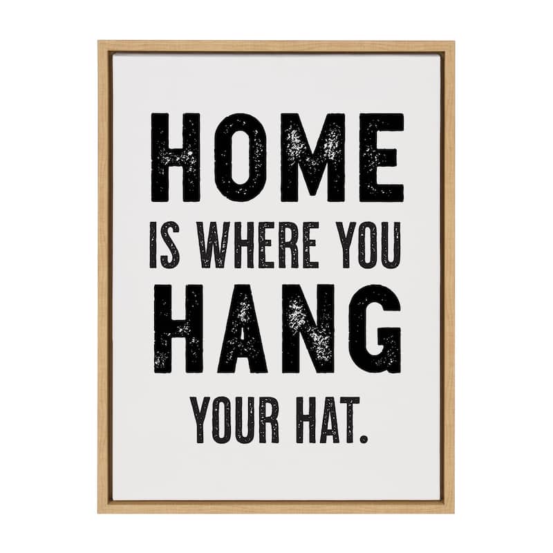 Kate and Laurel Sylvie Home Hat Framed Canvas by The Whiskey Ginger