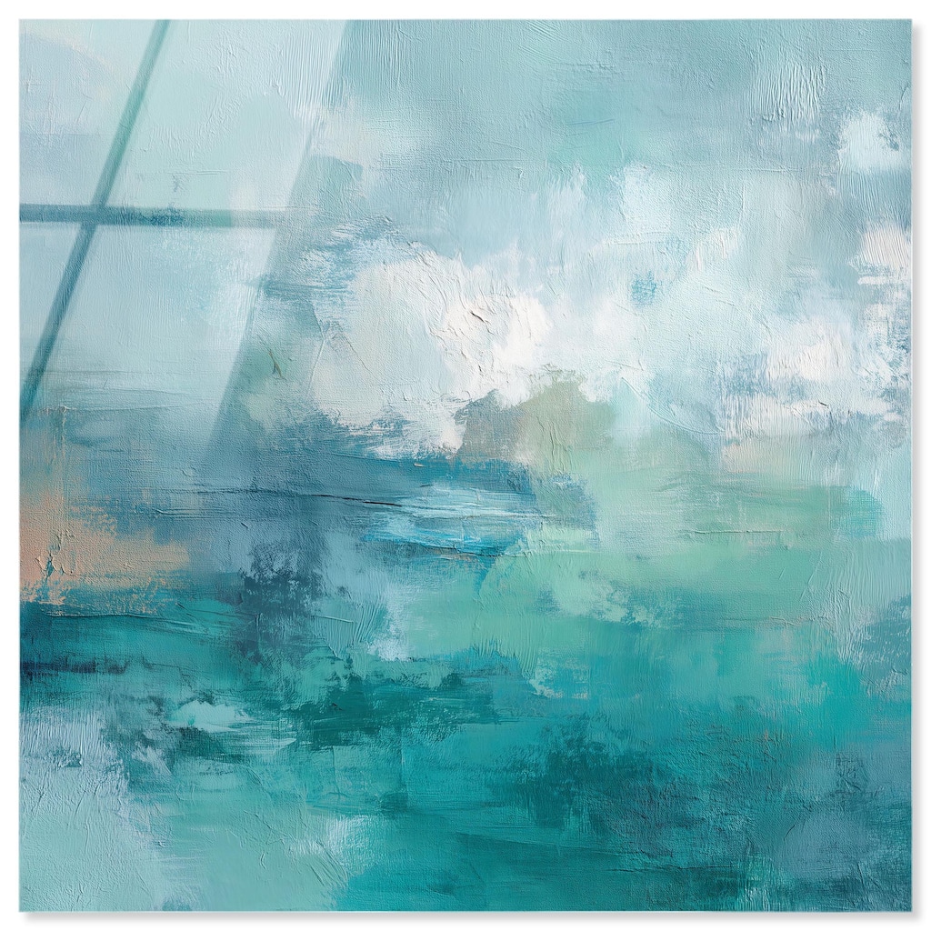 Green Blue II Acrylic by Art Remedy, Ready to Hang