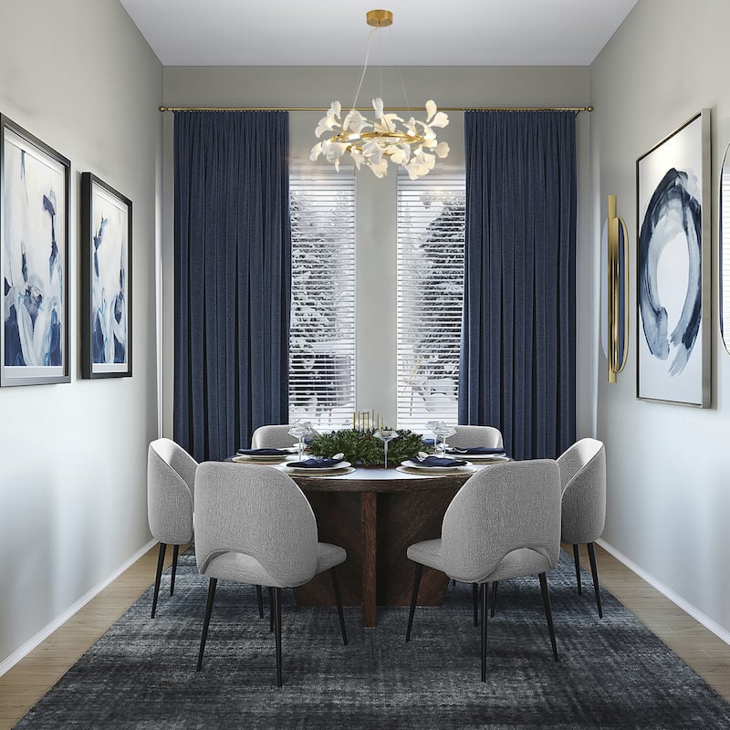 Eclectic 6-Light Brass With White Petals Chandelier