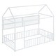 preview thumbnail 26 of 40, Twin Size Metal Bed House Bed Frame with Fence and Four Metal Grid Shelves