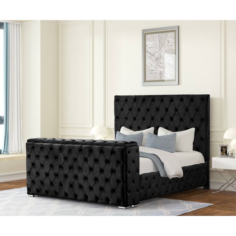 Encore King / Queen 4PC / 5PCS Bedroom Set in Beige / Black / Gray