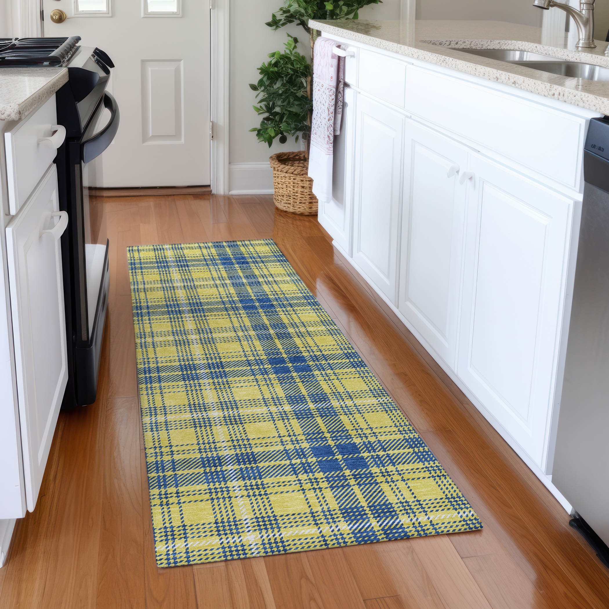 Premium Washable Super Soft Farmhouse Plaid Mayfield Rug