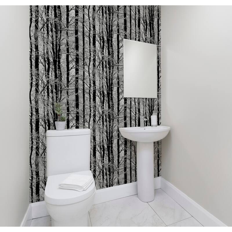 Arthouse Frosted Silver Winter Grove Wallpaper