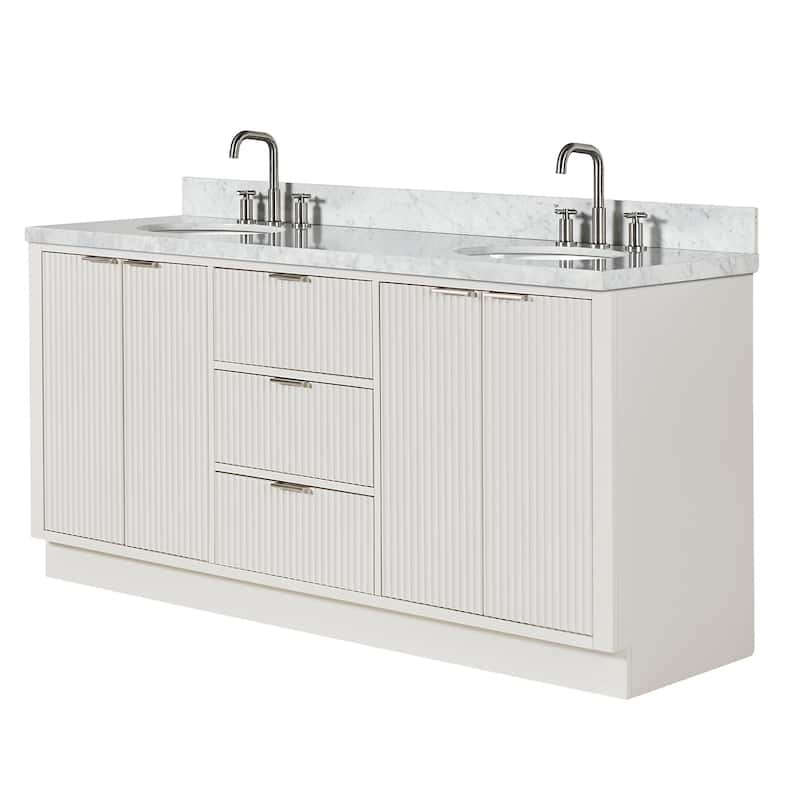 Ariel P73DCWOVO Milan 73" Free Standing Double Basin Vanity Set with