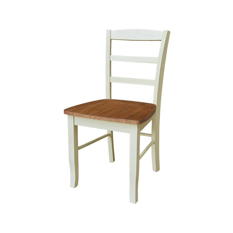 42" Dual Drop Leaf Pedestal Dining Table with Madrid Ladderback Chairs - Dining Set