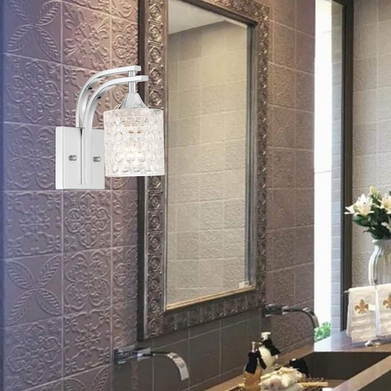 1 - Light Polished Chrome Armed Sconce - W4.72"xD7.87"xH8.66" - Chrome
