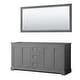 preview thumbnail 17 of 16, Wyndham Collection Avery 72" Double Free Standing Vanity Cabinet - Dark Gray / Polished Chrome Hardware