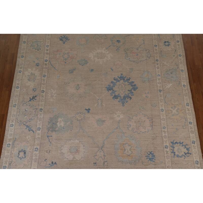 Floral Oushak Oriental Area Rug Handmade Wool Carpet - 8'0"x 10'1"