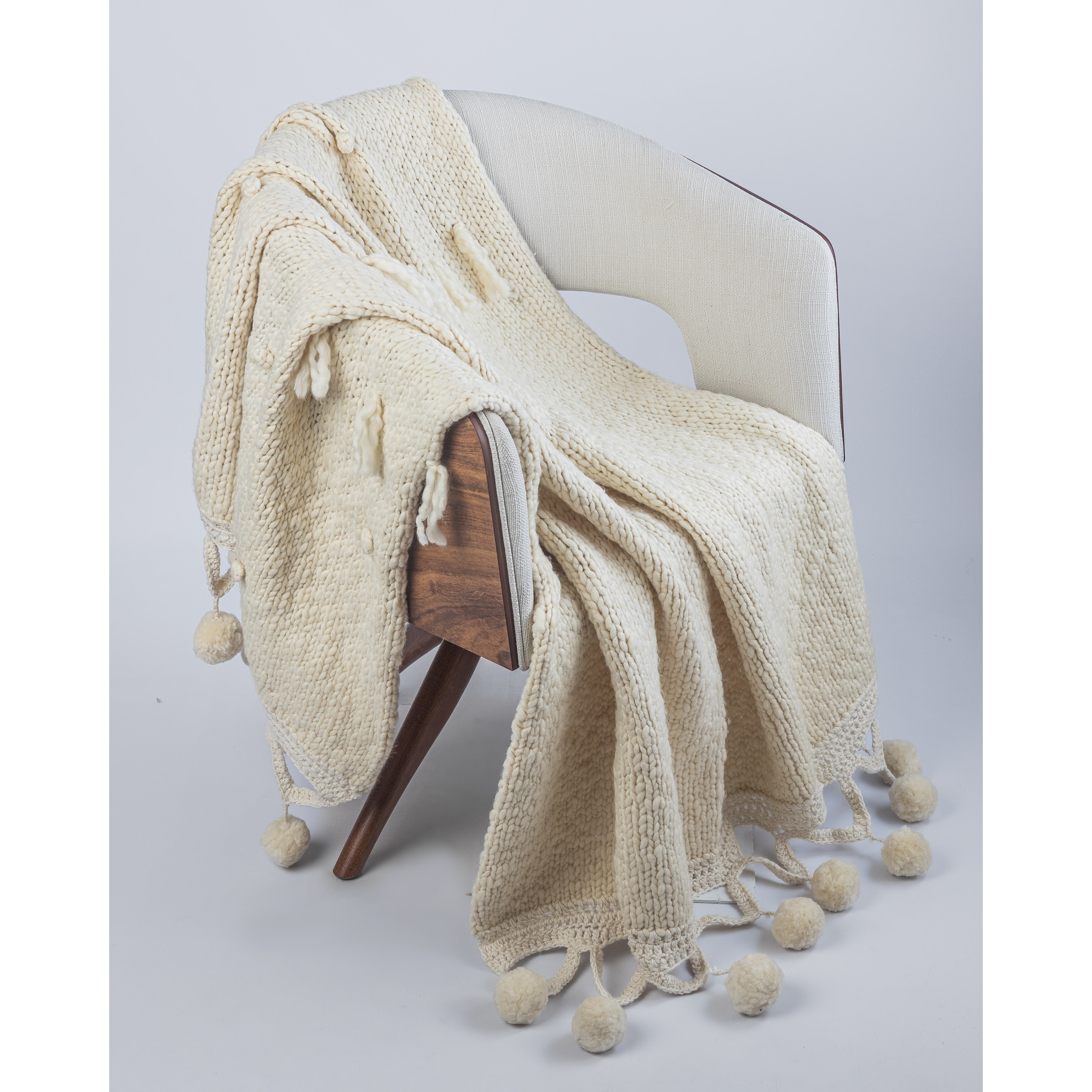 Ark, Knitted, Ivory, Throw
