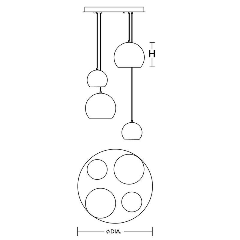 Roxy Medium Base Quadruple Pendant