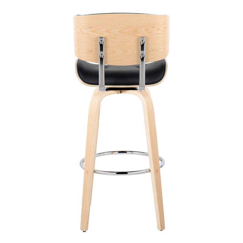 Carson Carrington Leksand 30" Fixed-Height Bar Stool with Bent Wood Legs (Set of 2)