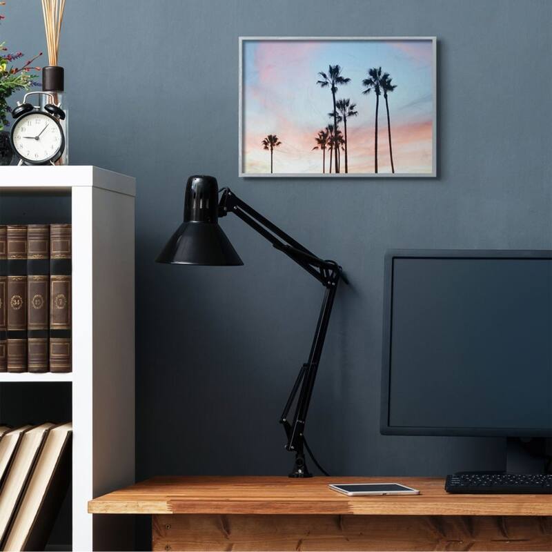 Stupell Sunset Sky with Palm Tree Silhouettes Framed Wall Art