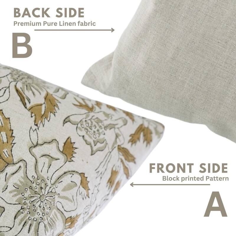 Fabdivine Farmhouse Living Room Pillowcase Floral 22x22, Papaya Leaf