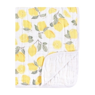 Hudson Baby Infant Girl Muslin Tranquility Quilt Blanket, Lemons, One Size - Lemons - One Size