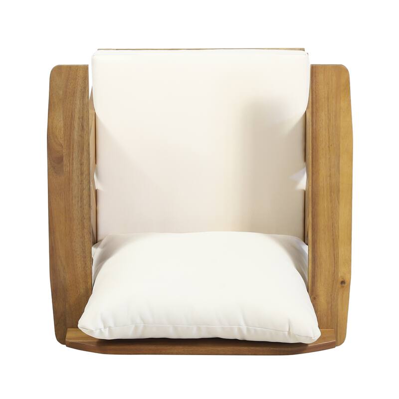 Arcola Outdoor Acacia Wood Club Chairs with Cushions (Set 2) by Christopher Knight Home