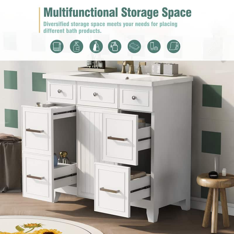 GDFStudio - Zyra Wood 36" Bathroom Vanity