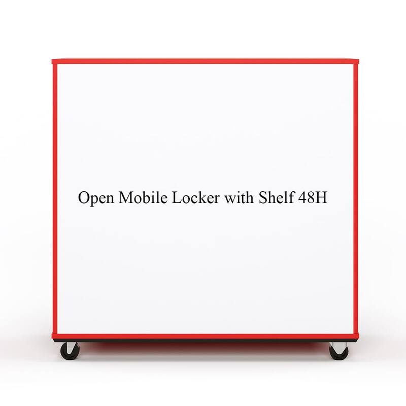 Tot Mate Nursery Daycare Open Mobile Locker Storage, Cubby Shelf, Dry Erase Back - 48" W x 20" D x 48" H