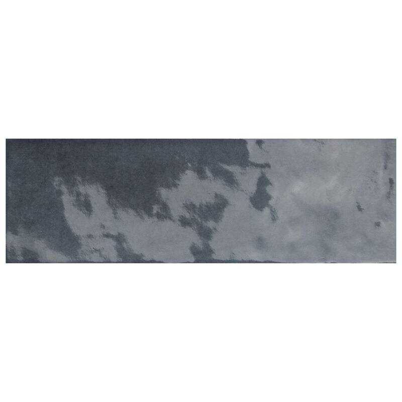 Merola Tile Coco Glossy Blue Night 2" x 5-7/8" Porcelain Wall Tile - Sample swatch