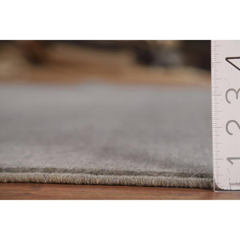 Modern Gray Gabbeh Oriental Area Rug Hand-Knotted Wool Carpet - 6'8" x 9'6"