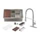 Option Sink + Brushed Nickel Pull Down Kitchen Faucet